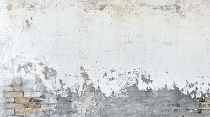 Fototapeta premium White Painted Old Brick Wall with Subtle Stains