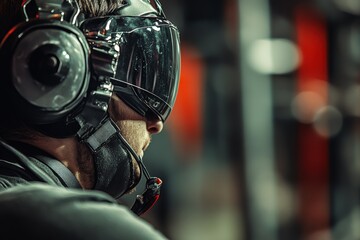 Fototapeta premium close-up of anonymous athlete holding weight dumbbell while exercising on gym bench. Beautiful simple AI generated image