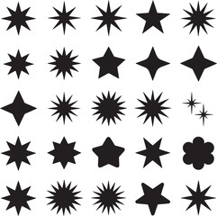Black and Flat sparkling stars collection