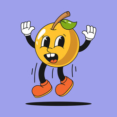vintage lemon cartoon character illustration