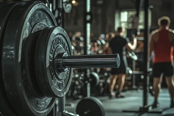 Fototapeta premium Close-up of Dumbbells in a Gym. Beautiful simple AI generated image