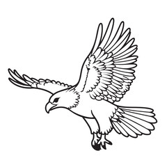 Eagle line art vector on white background