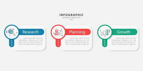 Business infographic template. 3 Step timeline journey. Process diagram, 3 options on white background, Infograph elements vector illustration.