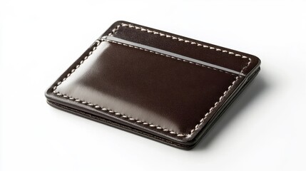 Elegant Brown Leather Wallet with Minimalist Design and Fine Stitching Perfect for Businessmen, Professionals, and Everyday Use