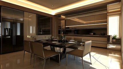 Modern Kitchen and Dining Room Interior Design