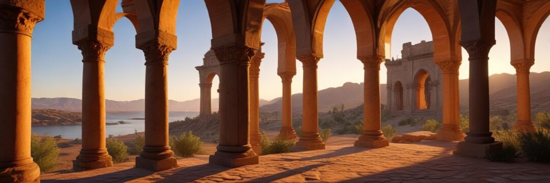 Arches y columnas de casas en la orilla del r?o Moldava al atardecer , arcos, arquitectura g?tica