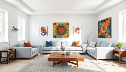 Fototapeta premium Sunflowers Brighten Living Room