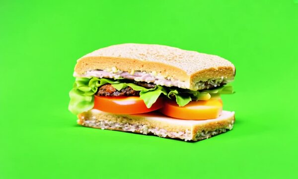 sandwich on green screen