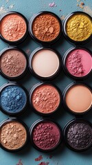 Colorful Crushed Eyeshadow Palette Display
