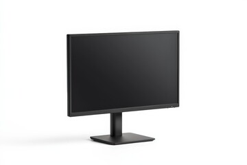 Solid-color desktop monitor mock up placed on a minimalist workspace table