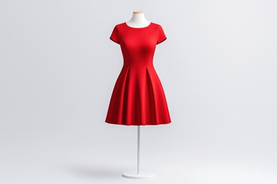 Stylish clean red dress mockup designed for showcasing fashion design concepts