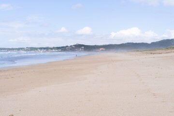 A Lanzada beach in Pontevedra, Copy space.
