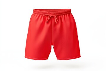 Bright red solid-color shorts mockup showcasing summer style for casual wear