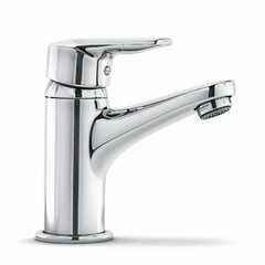 Shiny chrome faucet with a minimalist and contemporary design for kitchens or bathrooms