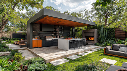 Modern Outdoor Kitchen Oasis 