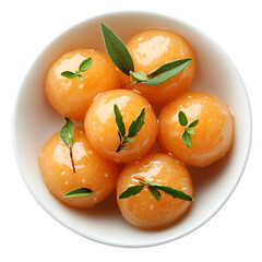 Sweet Melon Balls with Fresh Sage Garnish