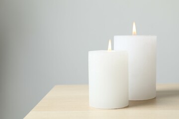 Beautiful composition with candles on the table