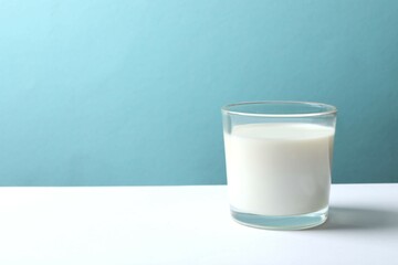 Glass of milk on the table