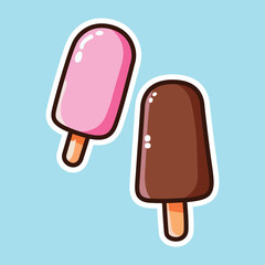 Colorful Ice Cream Popsicles - Pink and Brown