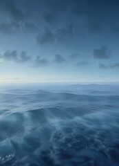 Fototapeta premium Muted blue gradient pattern resembling a misty morning sky or a still ocean surface, soft colors, ethereal ambiance