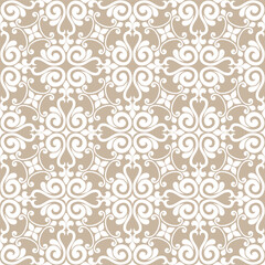 Abstract seamless pattern. Ornamental floral damask ornate background. Vector illustration.