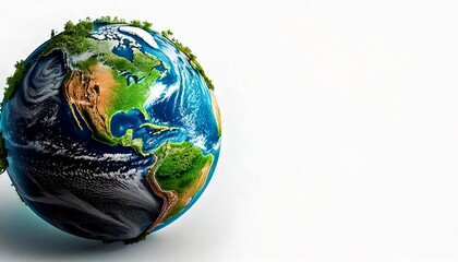 Earth World Environment Day Concept with Copy Space on White Background