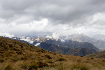 mountains and clouds