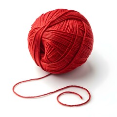 Ball of yarn isolated on white background. Woolen skeins of thread.
