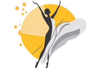 a silhouette of a woman dancing