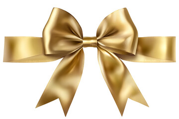 a gold bow with a white background