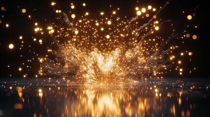 Naklejka premium Sparkling 2025 Celebration with Dazzling Lights, Fireworks, and Futuristic Design