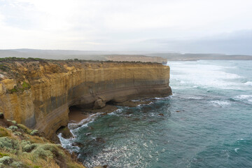 The Bakers Oven so called for the shape of the natural arch in the cliff face. A sea stack on the coast of the Great ocean Road, Australia.