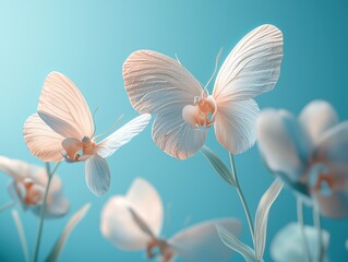 Hybrid flower with orchid and butterfly features nature close-up serene environment artistic concept for seo impact