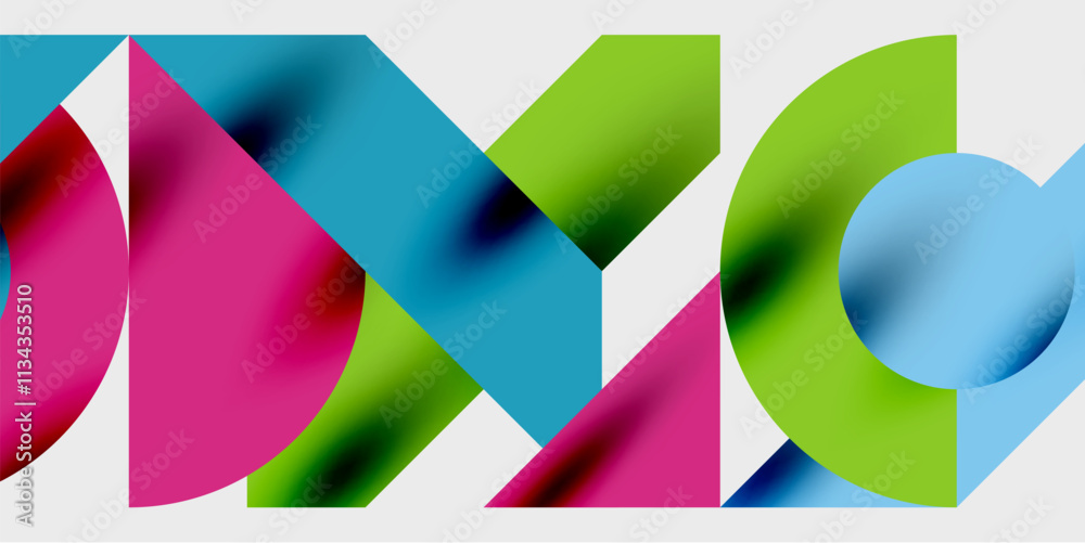 Poster Vibrant abstract background circles with smooth gradients, creating a dynamic and modern design. Ideal for creative, tech, or contemporary-themed projects