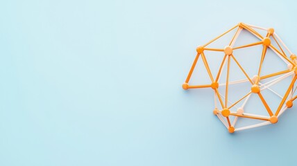 Abstract geometric structure on a light blue background.