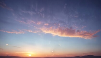 Obraz premium Soft bokeh light blue sky at sunset with a subtle gradient effect , sun, calming colors