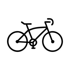 Fototapeta premium Simple line icon of a bicycle, representing cycling and outdoor activities