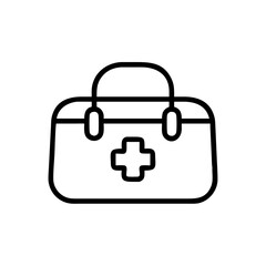 Obraz premium Outline illustration of a first aid kit on a white background