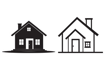 Fototapeta premium Simple silhouette home