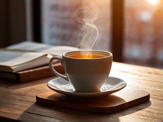 a cup of warm tea in the morning