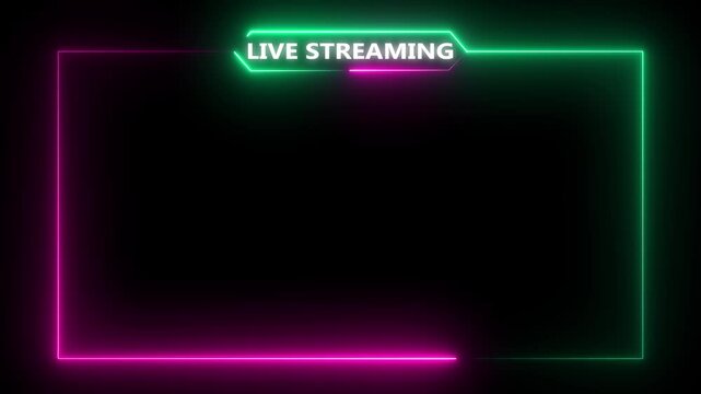live streaming neon text frame animation box frame neon frame live streaming game live live streaming Neon Titles 4k