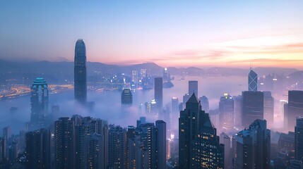 Fototapeta premium Twilight View of Beautiful Melbourne Cityscape