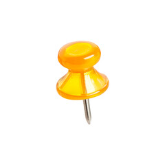 Yellow pin. Isolated on transparent background.