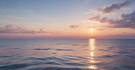 Obraz premium Softly fading horizon with watercolor blend of sky and sea, ethereal landscape , soothing colors, peaceful scene