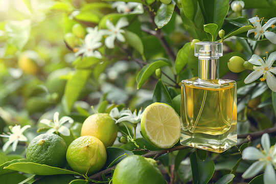 Three perfume bottles and a water or ddrinking Bottles