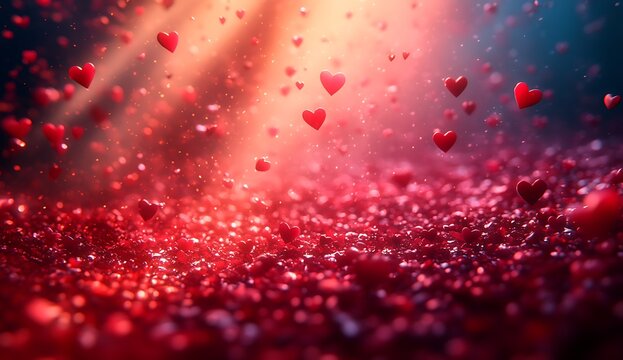 Red Heart-Shaped Objects.

