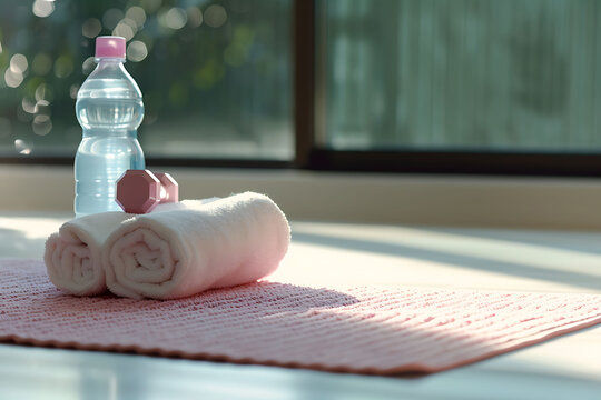 Three perfume bottles and a water or ddrinking Bottles