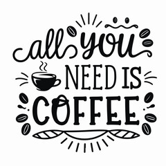 Coffee shirt designs | motivational typography t shirt design