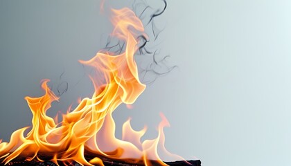 Vibrant Flames Dancing Gracefully Against a Soft Background in Upscale Dynamic Composition