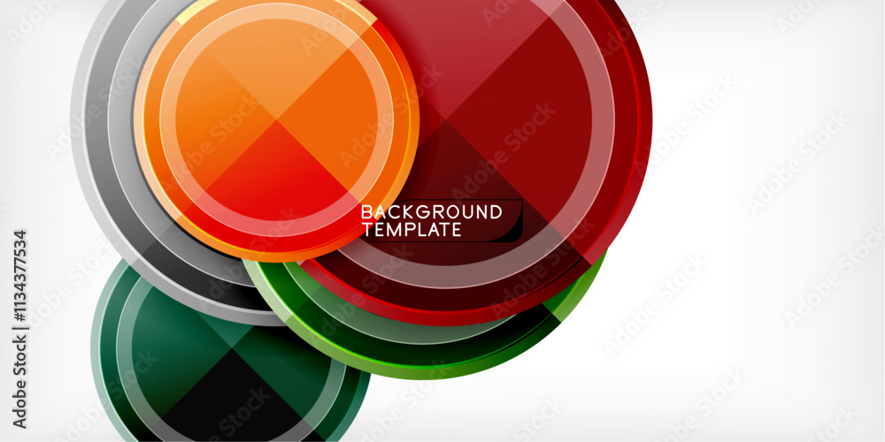 Poster geometric design abstract background - circles
